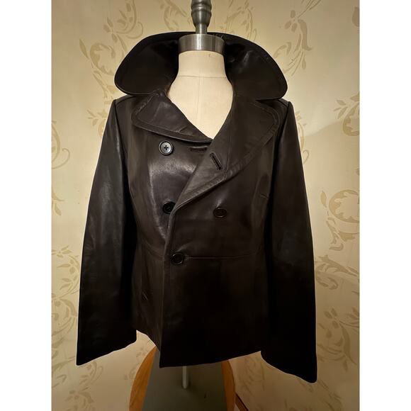 Ann Taylor 100% Leather Black Jacket Ladies Medium - Picture 1 of 3